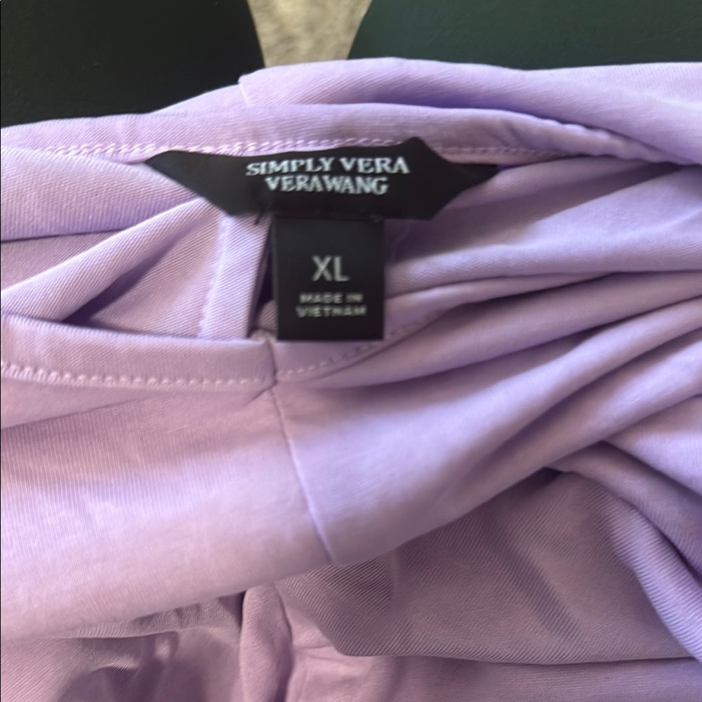 Simply Vera Vera Wang Purple Ruched Sleeveless Tank Top - Picture 4 of 4